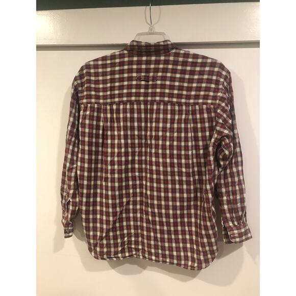 EUC Womens Vintage Liz Claiborne 90s Liz Sport Red Plaid Cotton Top Button Down - Picture 4 of 6